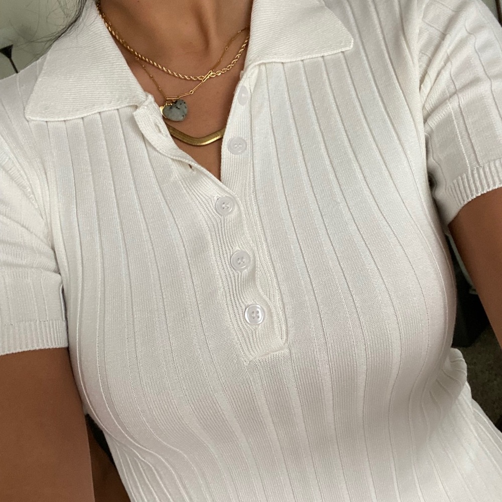 Cropped school girl polo